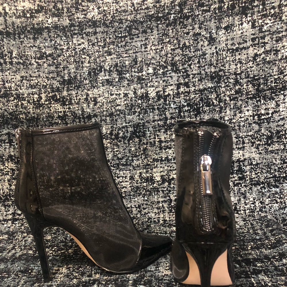 Forever 21 sheer mesh booties black size 7